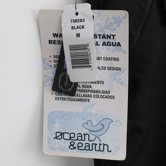 Snow Pants Men’s M Insulated Waterproof Black Winter Ski Outdoor Ocean & Earth - Picture 2 of 16